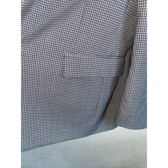 Tommy Hilfiger men sport Blazer jacket 100% worsted wool gingham gray 50R Plaid - Picture 6 of 16